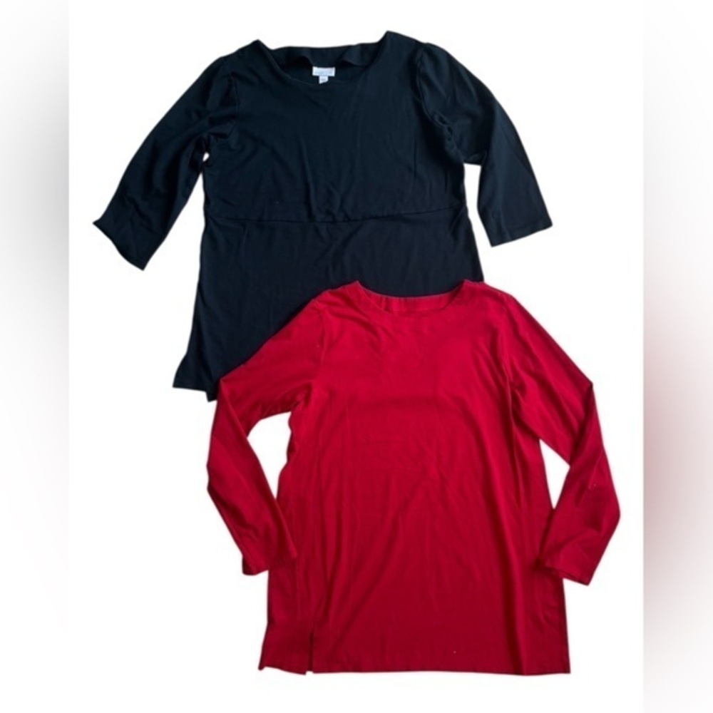 J. Jill Black and Red Women's Tunics bundle lot